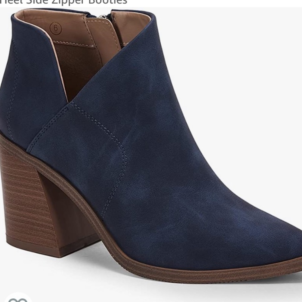 Brand new navy blue suede booties size 7.5